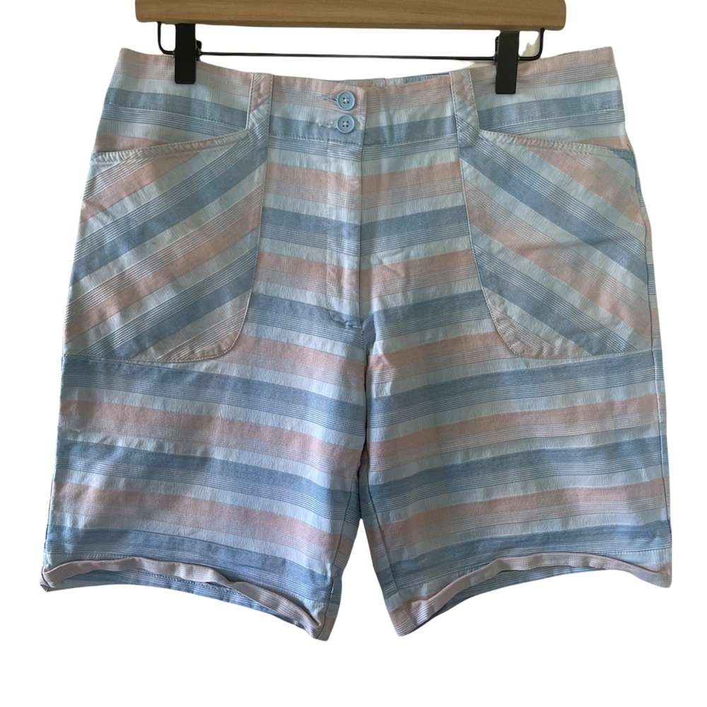 Nike Golf Size 10 Pink and Blue Double Button Closure Shorts